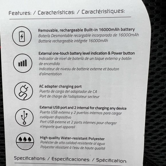 Ghostek NRGbag 2  Black Tech Backpack NWT - Picture 6 of 16